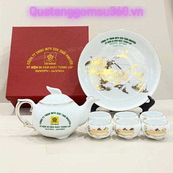 bộ ấm chén công phượng chỉ vàng kim